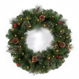 Couronne de Noël artificielle en branche de pin