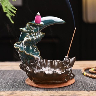 Ceramic Moon Smoke Waterfall Censer Home Decor