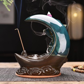 Ceramic Moon Smoke Waterfall Censer Home Decor