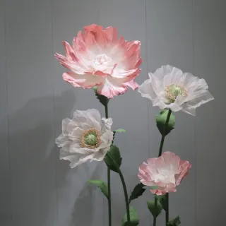 Décoration de fond de fleurs en papier géant artificiel