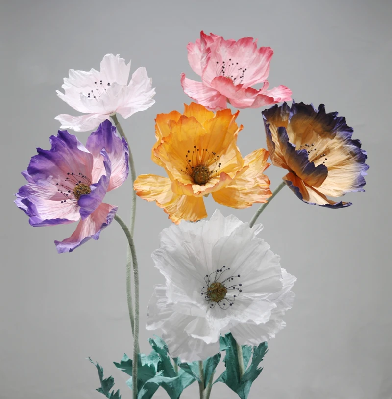 Décoration de fond de fleurs en papier géant artificiel