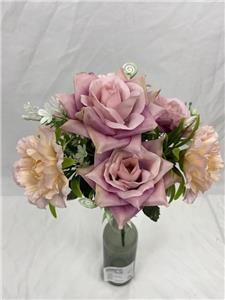 Bouquet di rose miste in seta per decorazione funebre