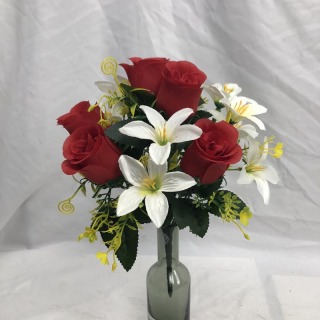Bouquet di fiori funebri artificiali decorativi