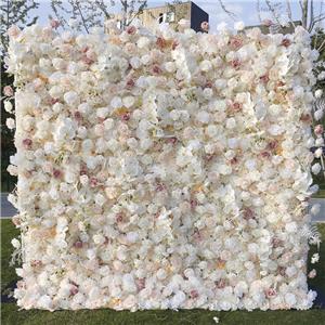 Decorazione artificiale per scena da parete con rosa bianca