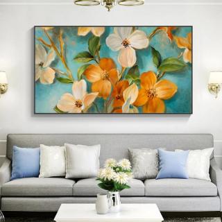 Decorazione dipinta soggiorno pittura floreale