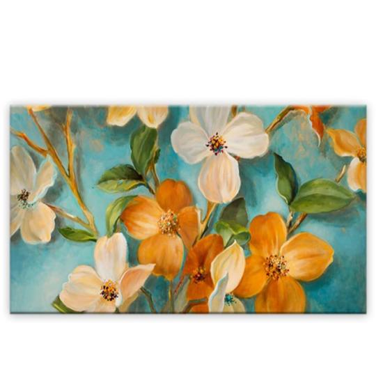 Decorazione dipinta soggiorno pittura floreale