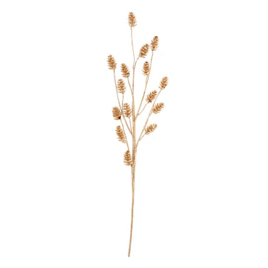 Ramo di piccola pigna dorata artificiale