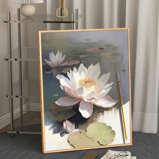 Pittura a olio di loto per numero