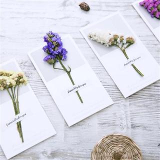Nuovi stili di biglietti d'auguri con fiori secchi