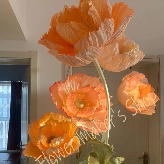 Hiasan Pemandangan Bunga Popi Hiasan Gergasi