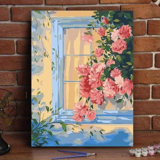 Pittura di paesaggi floreali per numero
