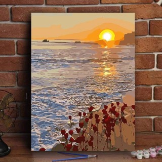 Pittura di paesaggi floreali per numero