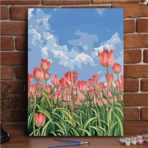 Pittura di paesaggi floreali per numero