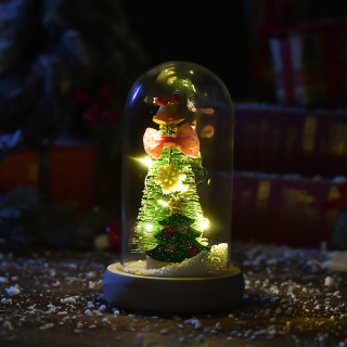 Christmas Glass Dome Preserved Flower Tree