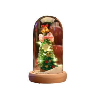 Christmas Glass Dome Preserved Flower Tree