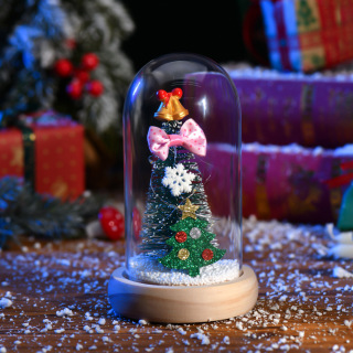 Christmas Glass Dome Preserved Flower Tree