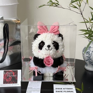 Composizione floreale festiva del panda
