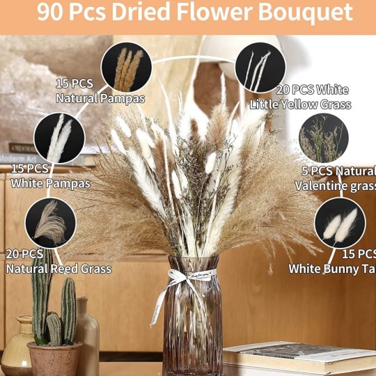 Пучок трави Pampas: Boho Chic Charm