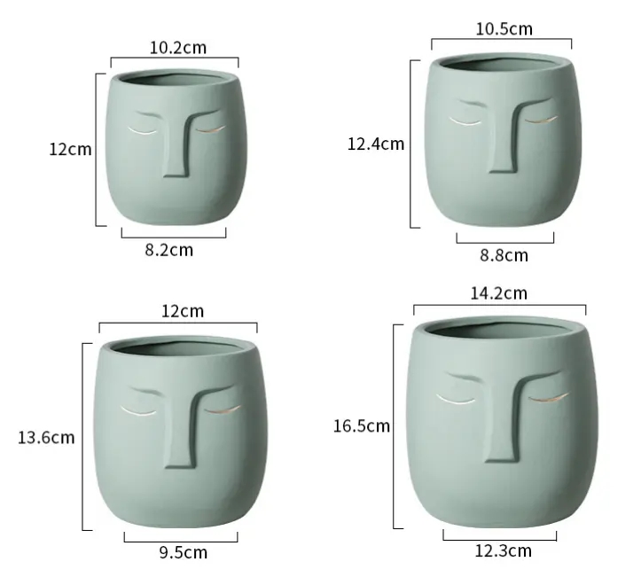 Modern Creative Ceramic Face Shaped Flower Pot Ceramic Flower Pot Home Decor