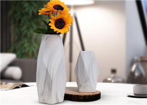 Geometric Rhomboid Abstract Floral Decoration Modern Ceramic Vases Handmade Vases