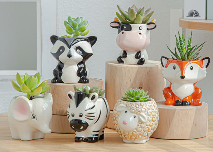 Cute Mini Small Animal Set Succulent Planter Ceramic Flower Pot