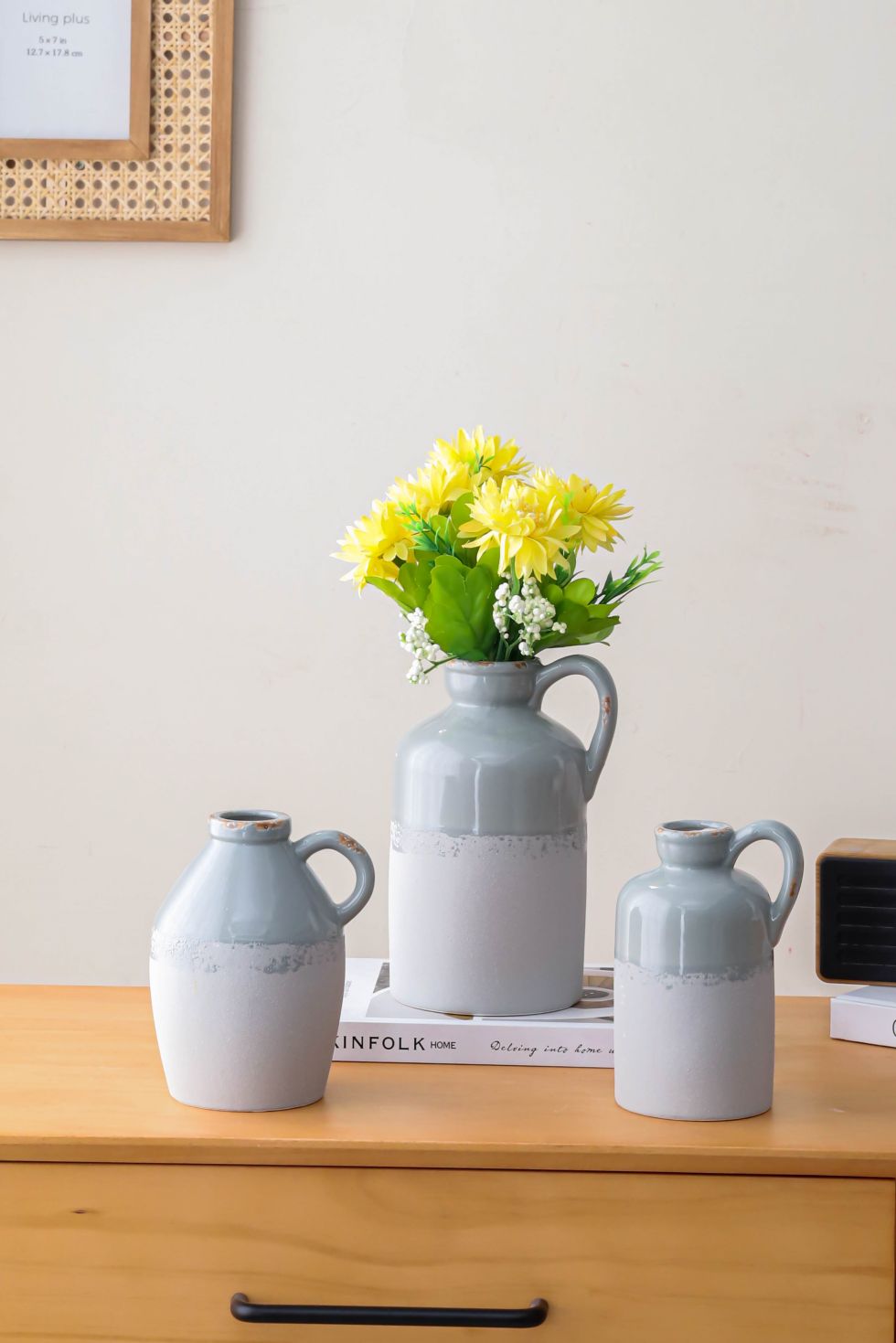 blue and white ceramic vase