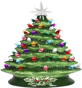 Ceramic Christmas tree with LED lights Christmas holiday decoration