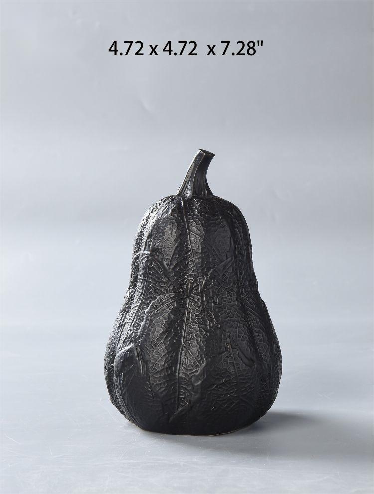 Black ceramic pumpkin decoration for Halloween and Thanksgiving