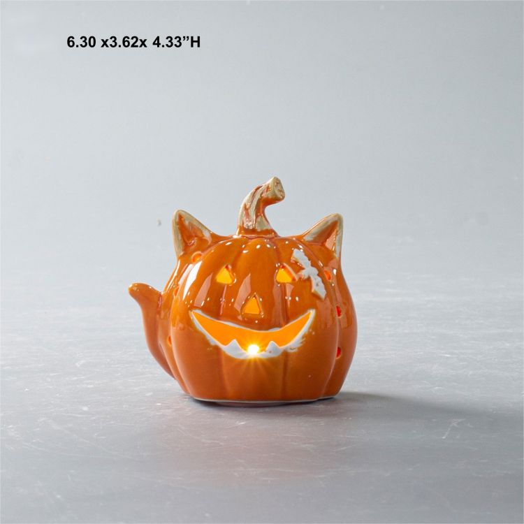 Ceramic jack o'lantern Halloween decoration