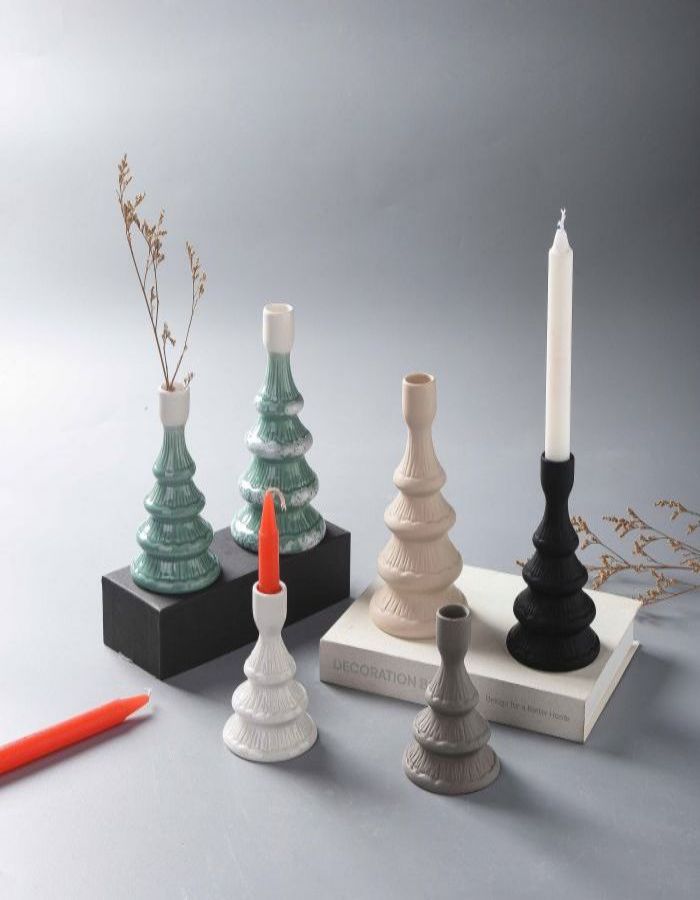 Ceramic christmas tree candle holder Christmas decoration