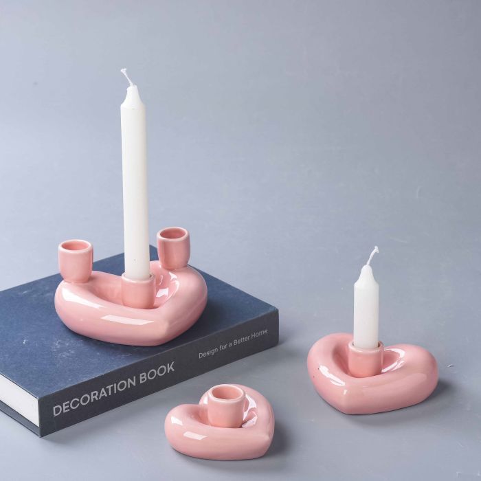 pink ceramic candle