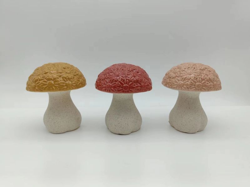 ceramic mushroom garden decor