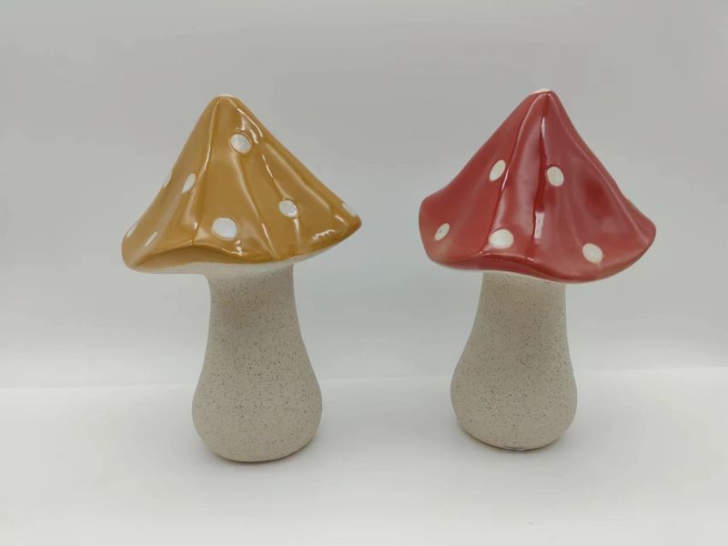 ceramic mushroom garden decor