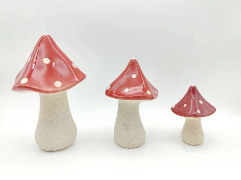 ceramic mushroom garden decor