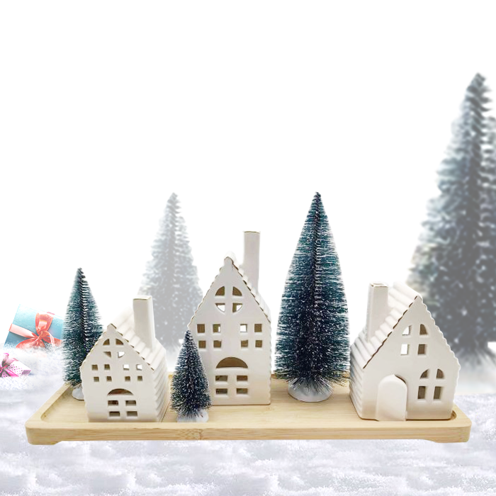 white ceramic houses set