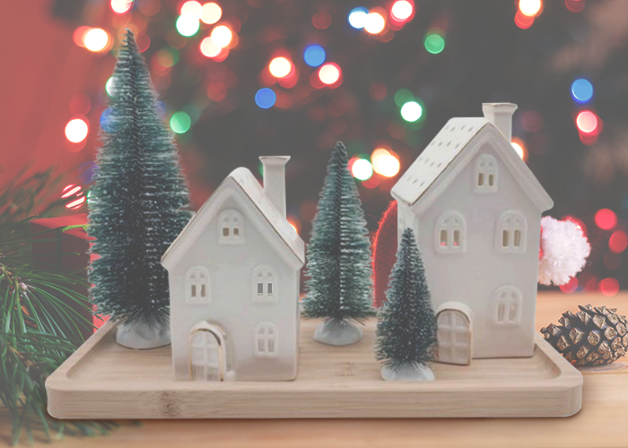 white ceramic houses set