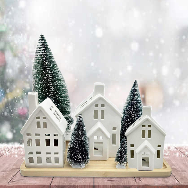 ceramic christmas house set