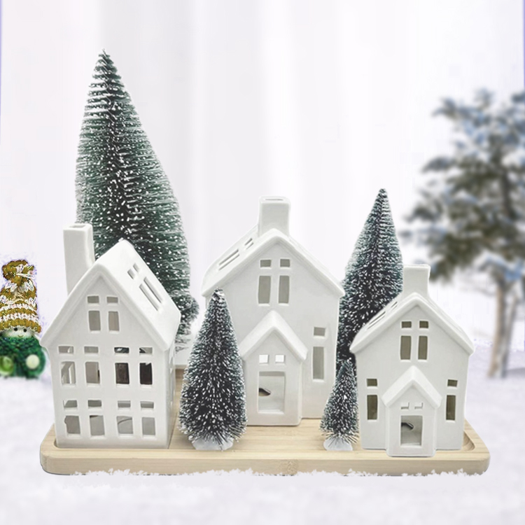 white ceramic houses set