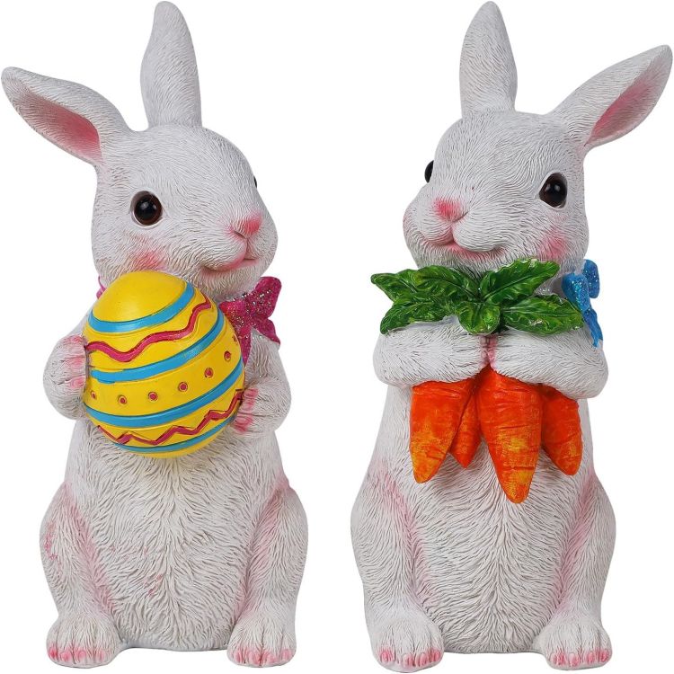 Spring Decor Statues Bunny Cute Resin Easter Bunny Ornaments