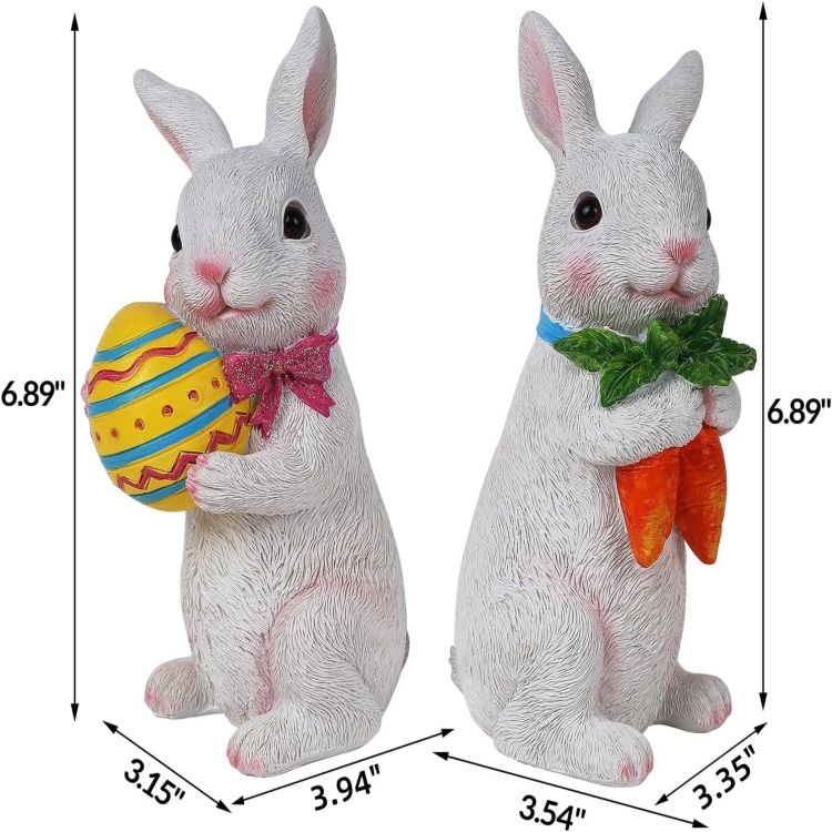 Spring Decor Statues Bunny Cute Resin Easter Bunny Ornaments