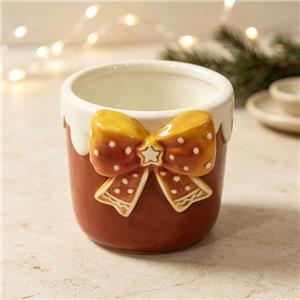 Christmas Frosting-Rim 3D Bow Ceramic Mug