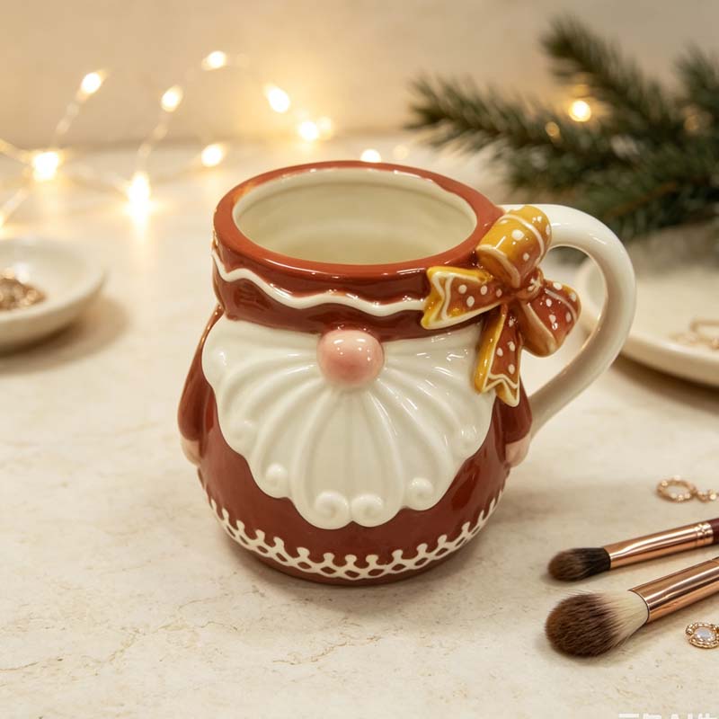 Classic Santa 3D Beard Bow Ceramic Mug