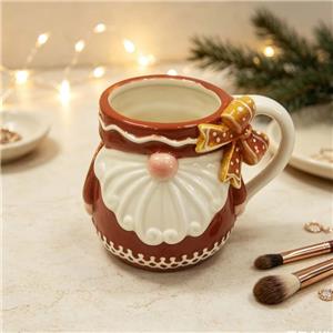Classic Santa 3D Beard Bow Ceramic Mug