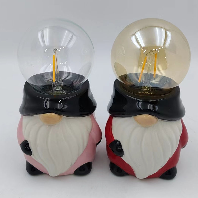 Adorable Gnome Ceramic Table Lamp | Warm Glow Desk Decor | Kids Room & Bedroom Holiday Gift