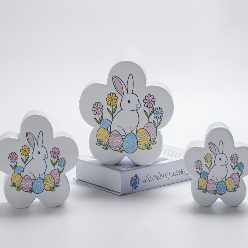 Flower-Shaped White Ceramic Figurine | Easter Collection Illustration | Fresh & Sweet Gift