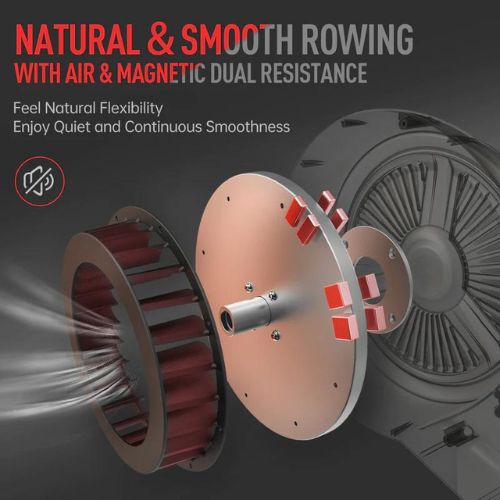 Air Magnetic Indoor Foldable Rowing Machine For Home Use