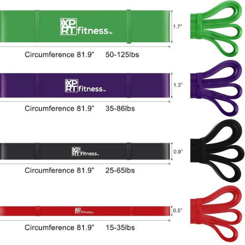 Elastische Übungsbänder mit 4 verschiedenen Widerstandsstufen