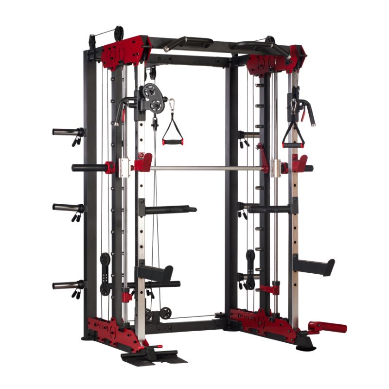 Multifunktionale Power-Cage-Racks mit Gewichten für das Heim-Fitnessstudio