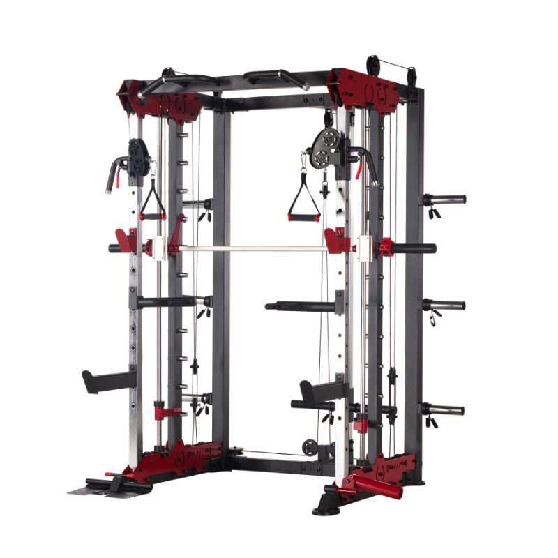 Multifunktionale Power-Cage-Racks mit Gewichten für das Heim-Fitnessstudio
