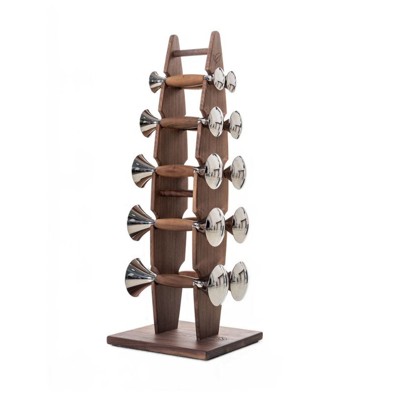 Dumbbells for Home Fitness with Wood Racks